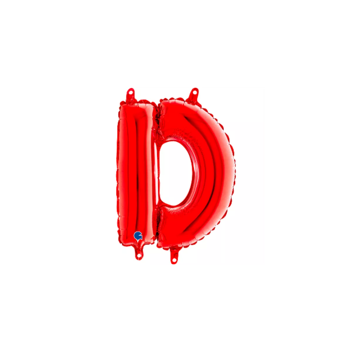 Red Grabo foil balloon in 14-inch letter D shape, designed for celebrations and party decorations.