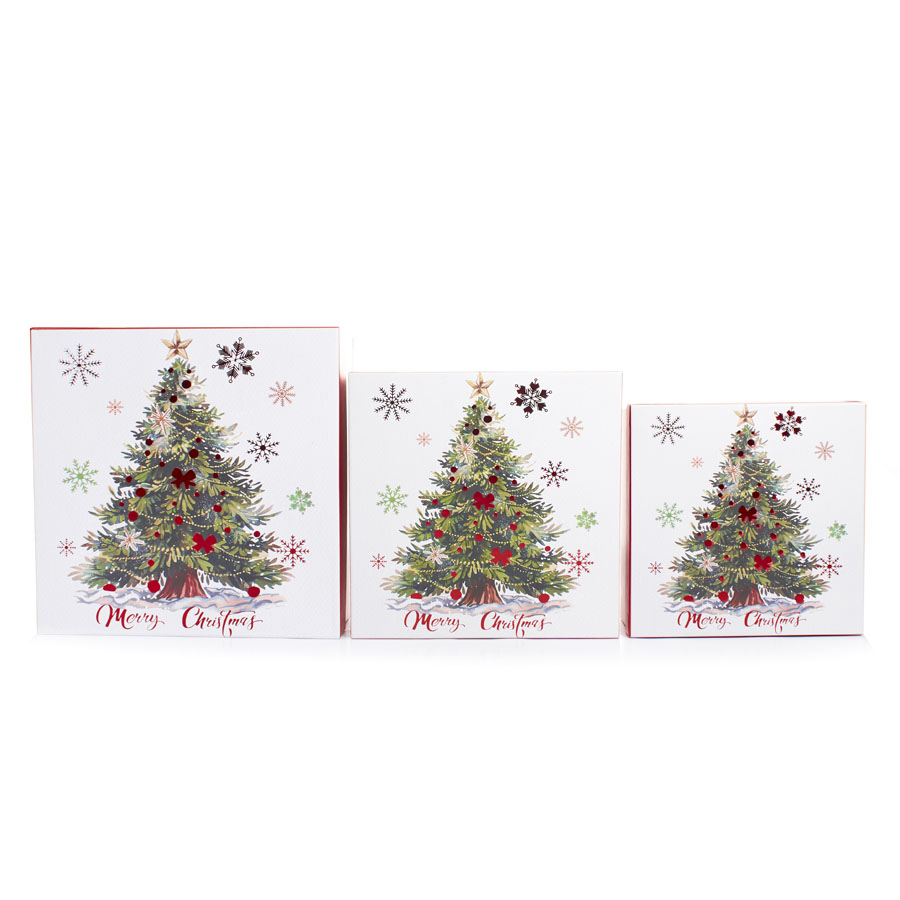Christmas Tree Gift Box Medium Set of 3