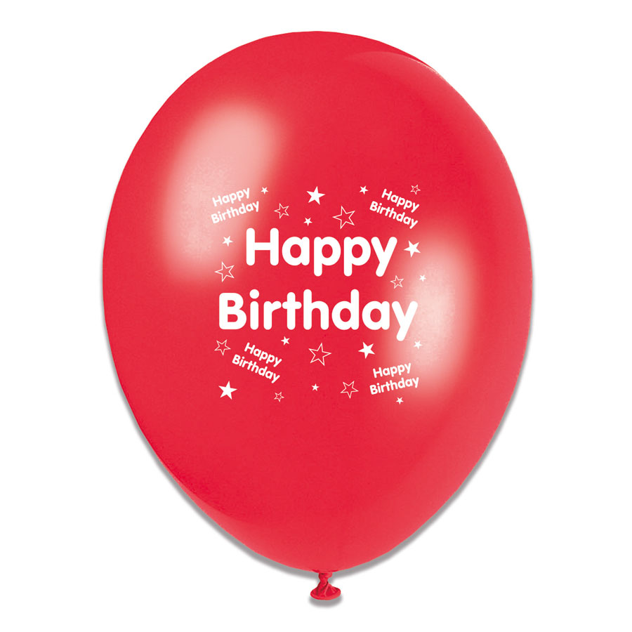 Tiger Feet Happy Birthday Mix Latex Balloons 6x8pk
