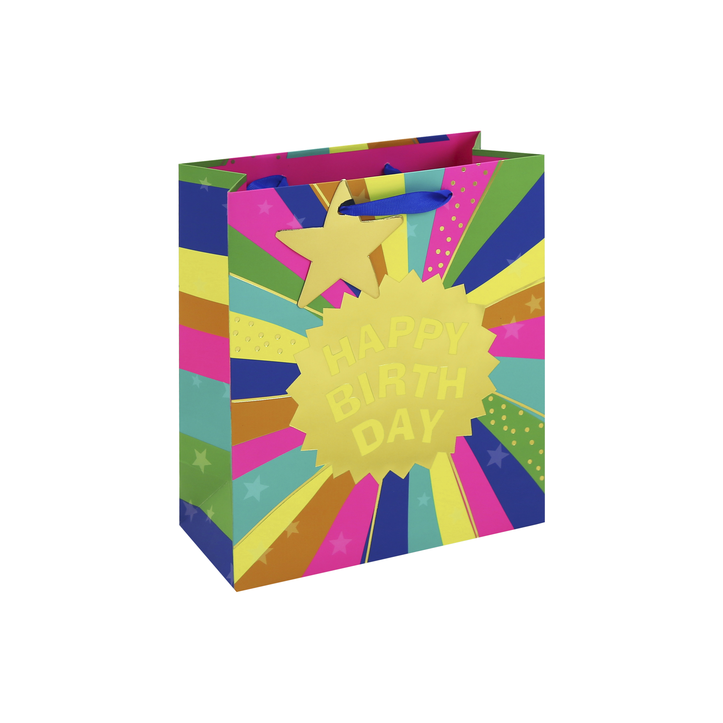 Eurowrap 6 Pack Gift Bag Neon Birthday Medium