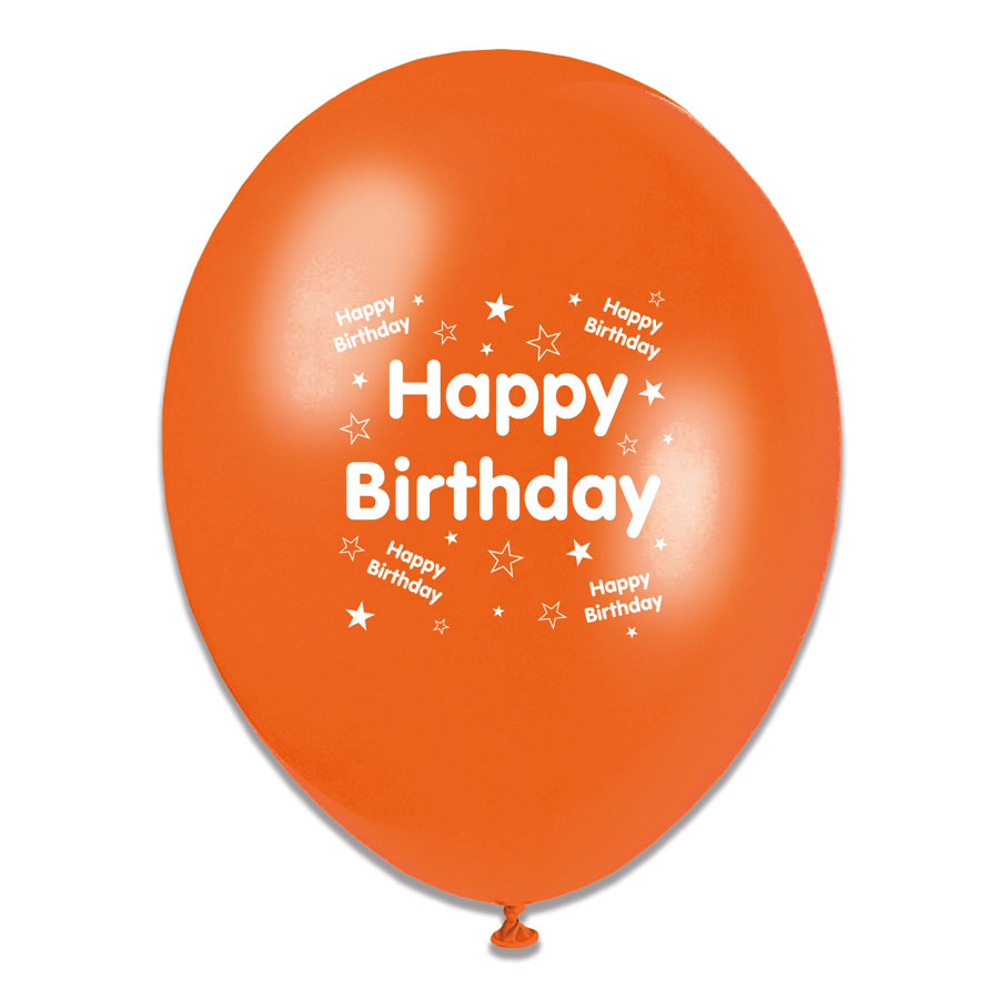 Tiger Feet Happy Birthday Mix Latex Balloons 6x8pk