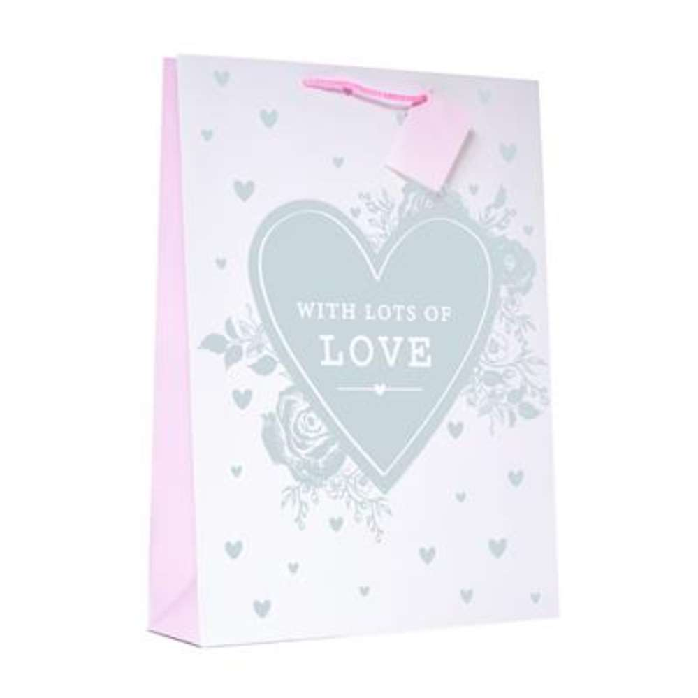 6pk Gift Bags X-Large Portrait Heart