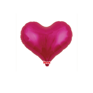 Ibrex Metallic Magenta 14" Heart Foil Balloon 5pk