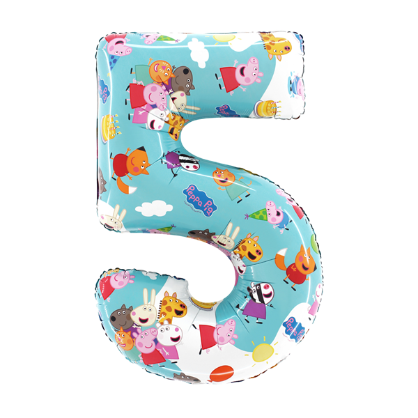 Grabo Foil Balloon Peppa Pig 26" Number 5