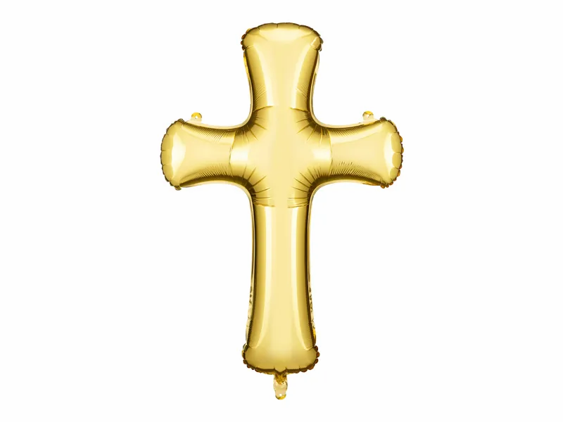 PartyDeco Foil Balloon Gold Cross 36