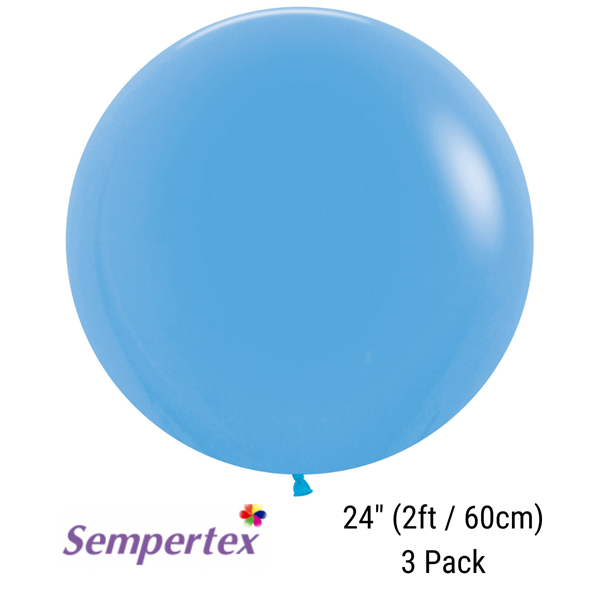 Sempertex Fashion Blue 24" Latex Balloons 3pk