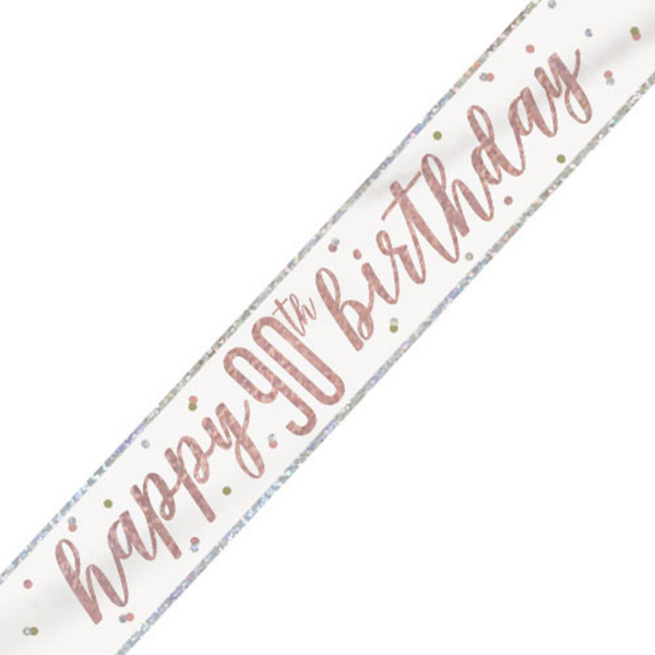 Unique Banner Rose Gold Glitz Age 90 9ft