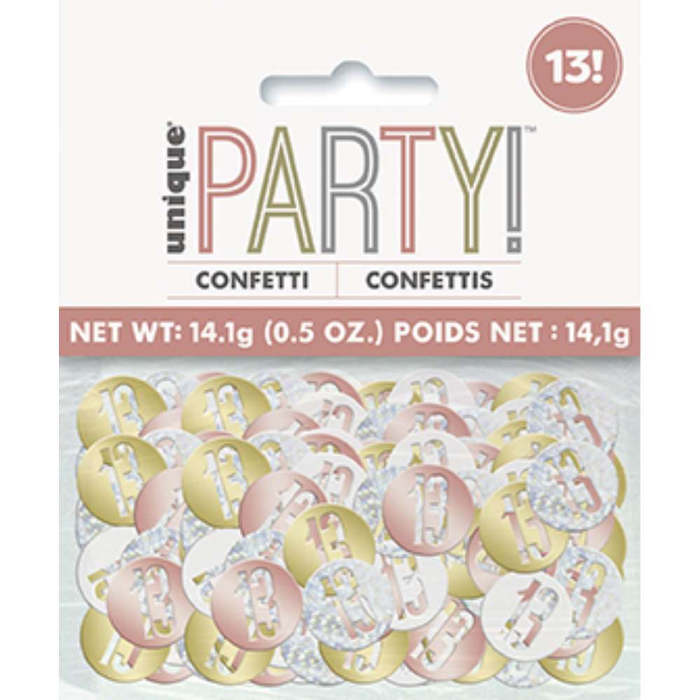 Rose Gold Glitz 13th Birthday Foil Confetti 14g