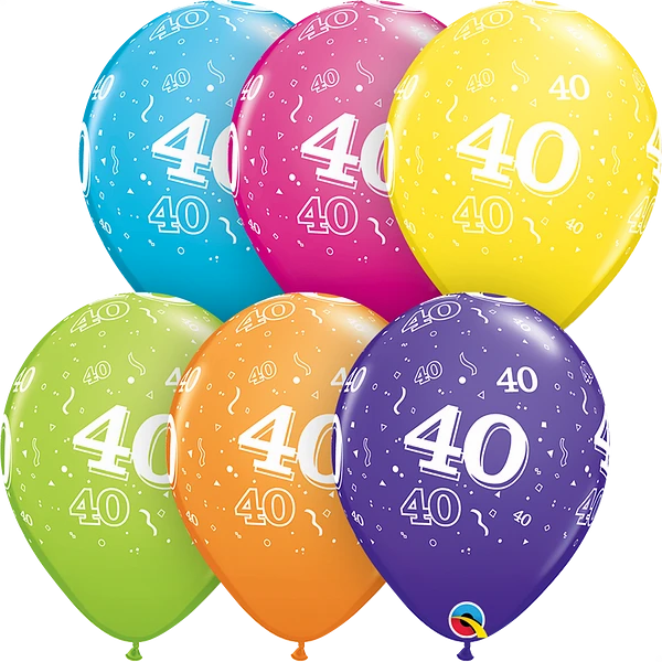 Qualatex Age 40 Tropical Asst 11" Latex 25pk