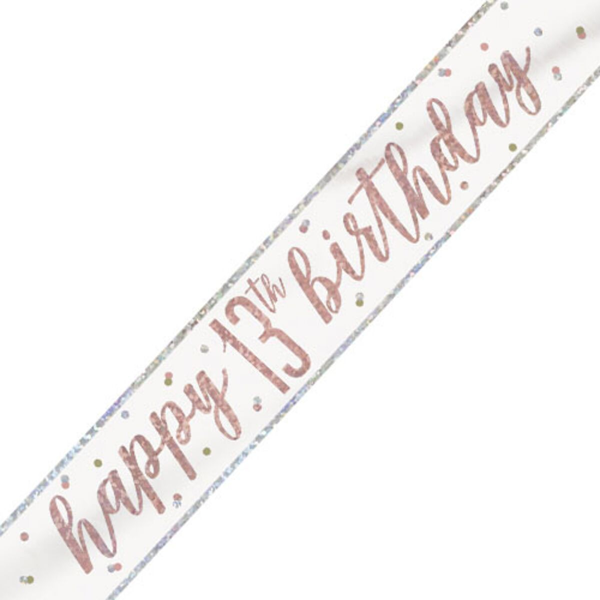 Unique Banner Rose Gold Glitz Age 13 9ft