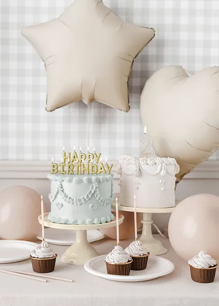PartyDeco Foil Balloon Matte Beige Star 19