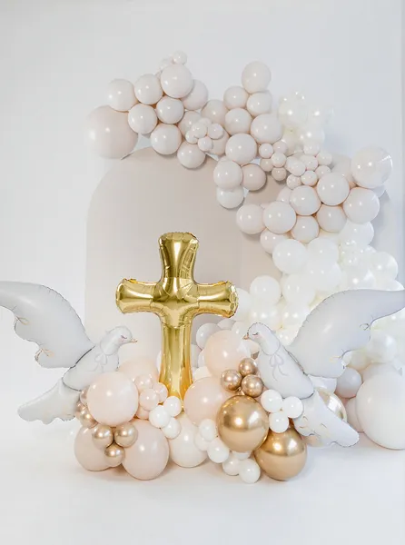 PartyDeco Foil Balloon Gold Cross 36