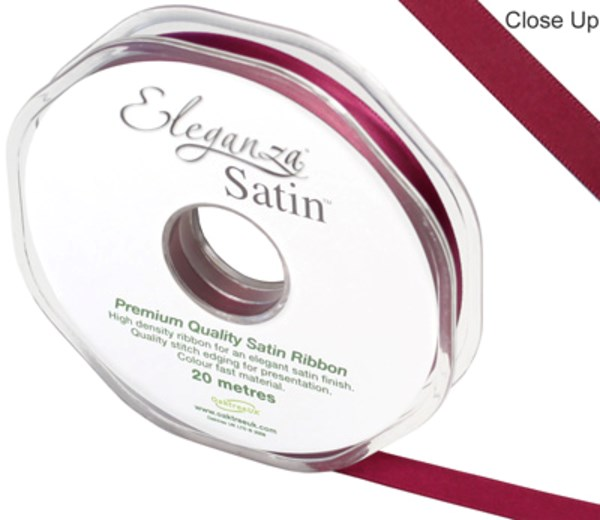 Eleganza Satin Ribbon Burgundy 10mm x 20m
