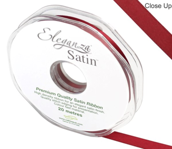 Eleganza Ribbon Satin Claret 10mm x 20m