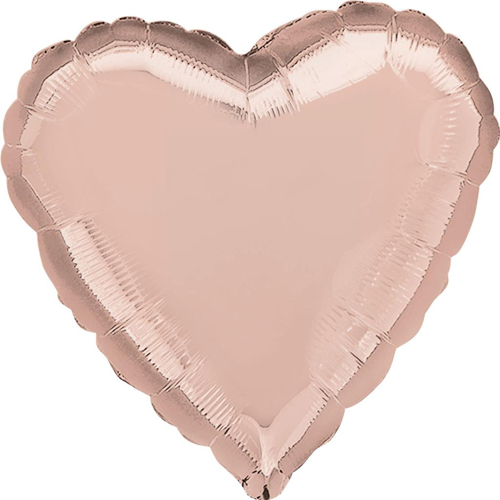Anagram Foil Balloon Rose Gold Heart 18"