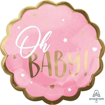 Anagram Pink Baby Girl 28" Round Foil Balloon
