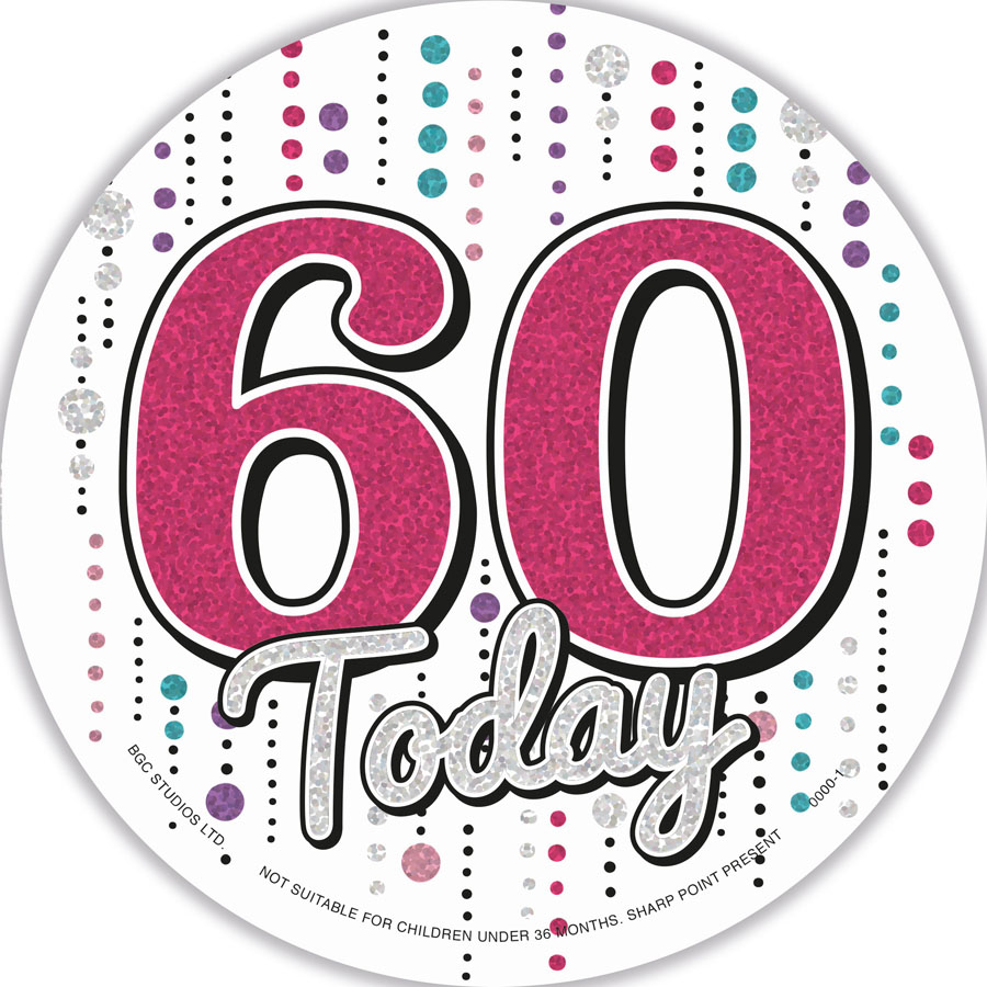 Big Badges Age 60 Female 6pk