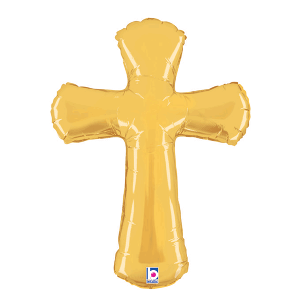 Gold 44" Cross Shaped Foil Balloon