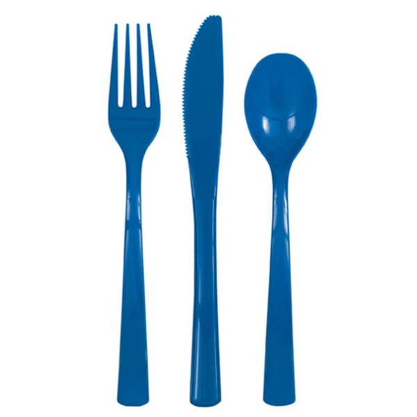 Unique Reusable Cutlery Royal Blue 18pk