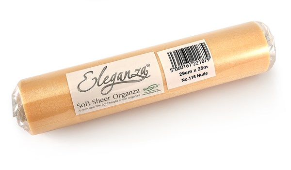 Eleganza Nude Soft Sheer Organza 29cm x 25m