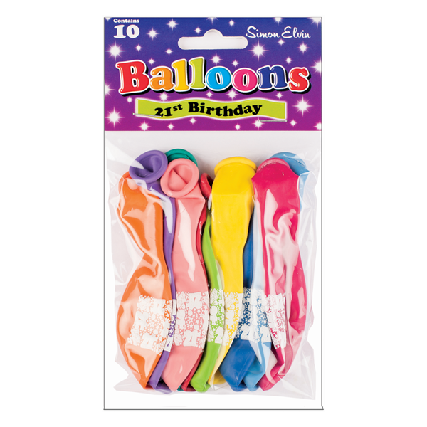 Age 21 Latex Balloons 9" 10pk