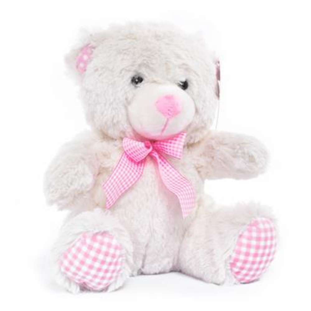 Tiger Feet Plush Nursery Bear Cream & Pink 25cm