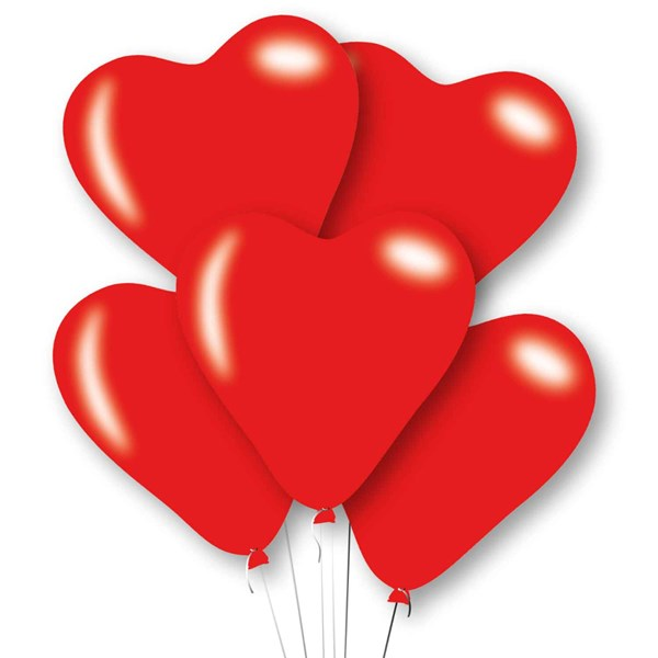 Anagram Red Hearts 11" Latex Balloons 6pk