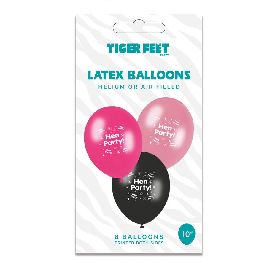 6 x 8pk Latex Balloons Hen Party