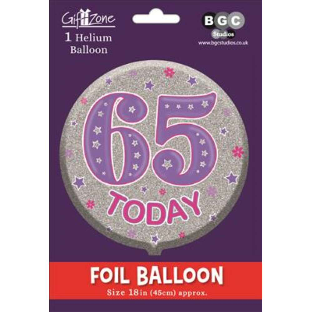 18" Foil Balloon Birthday Age 65 Female