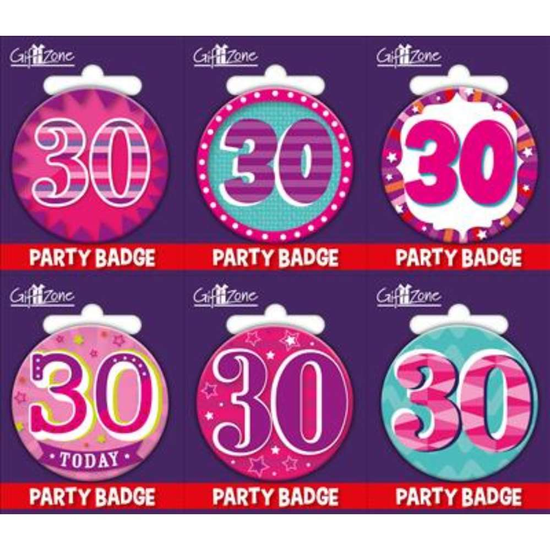 Giftzone Small Badges Age 30 Female