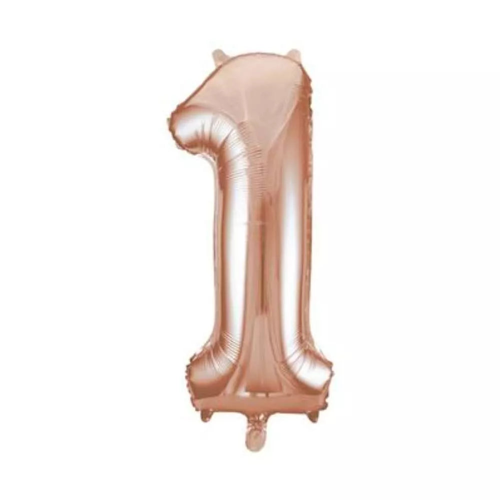 Unique Foil Balloon Rose Gold 34" Number 1