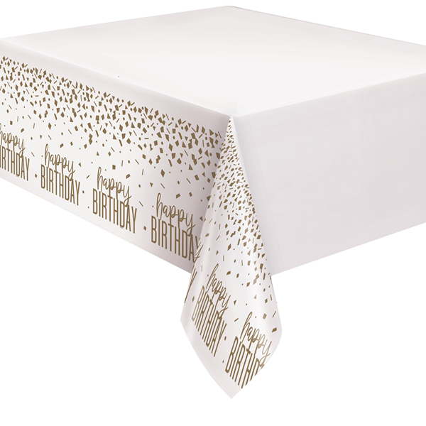 Unique Tablecover Gold Confetti Birthday 54" x 84