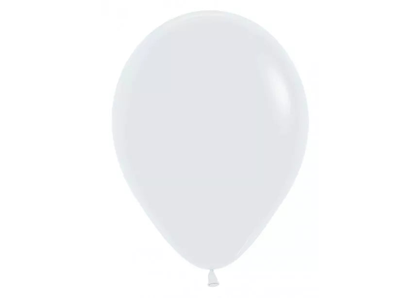 Sempertex 12-pack white latex balloons for decorating, 12-inch size, ideal for party decor and celebrations.
