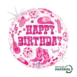 Grabo Foil Balloon Pink Disco Cowgirl Birthday 18