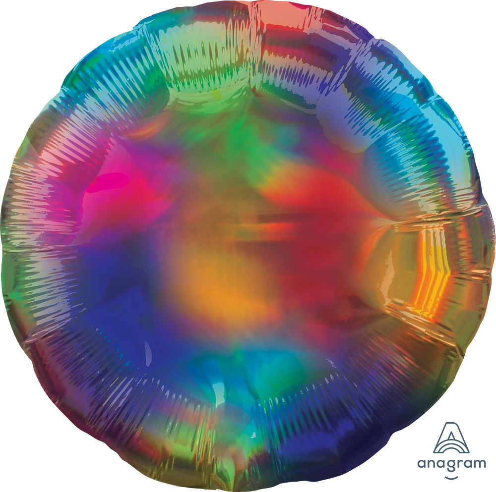 Anagram Foil Balloon Iridescent Rainbow Round 18