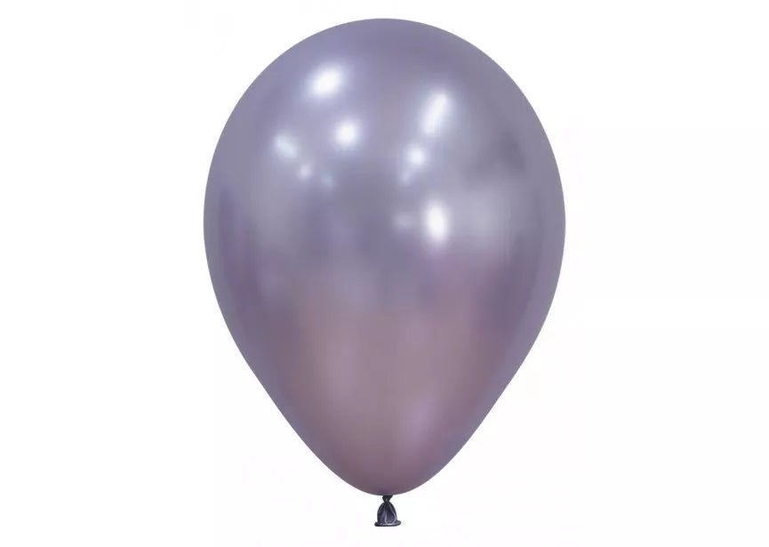 Sempertex Silk Light Amethyst 12-inch latex balloons for decorating, shown in a pack of 12, suitable for festive events.