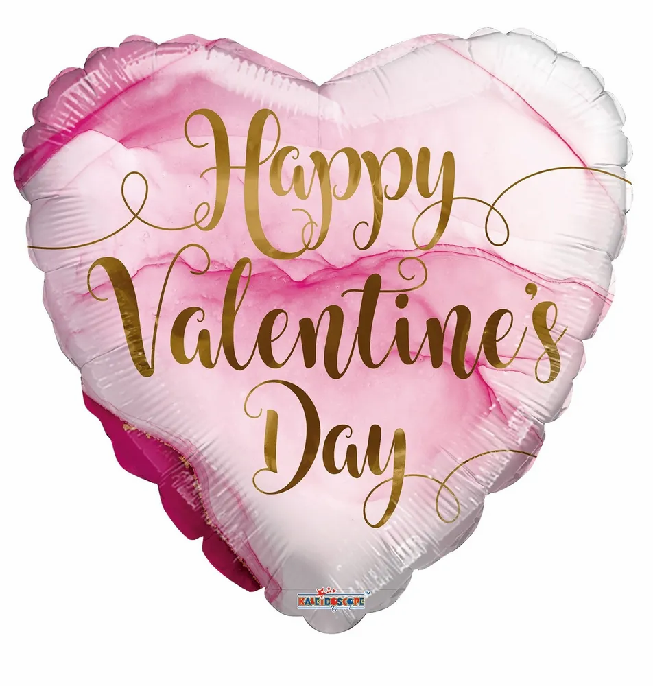 Apac Valentine's Pink Marble 18" Foil Balloon