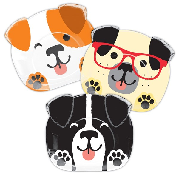 Special Products 8 Pack Plates Dog Shaped 20cm