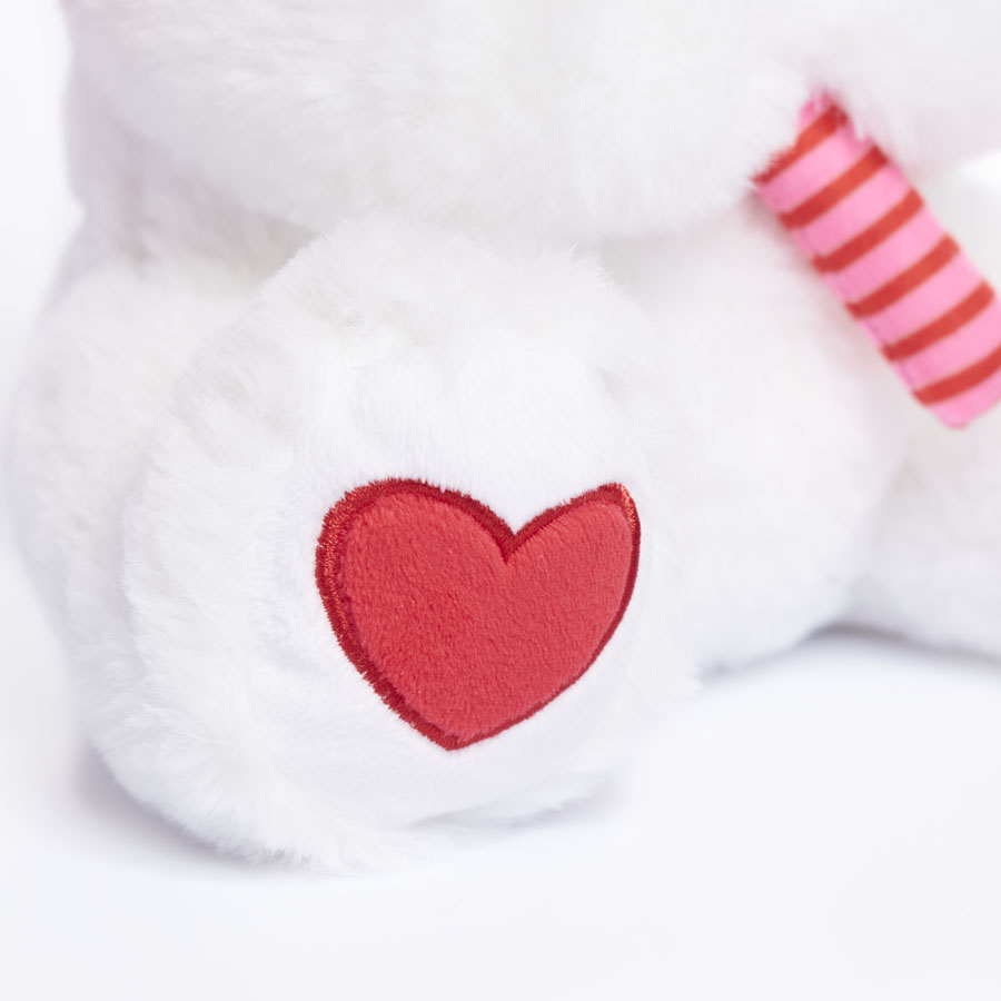 Tiger Feet Soft Toy Bear With Lolly White 25cm