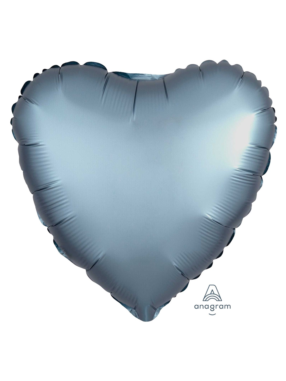 Anagram Satin Luxe Steel Blue 18" Heart Foil