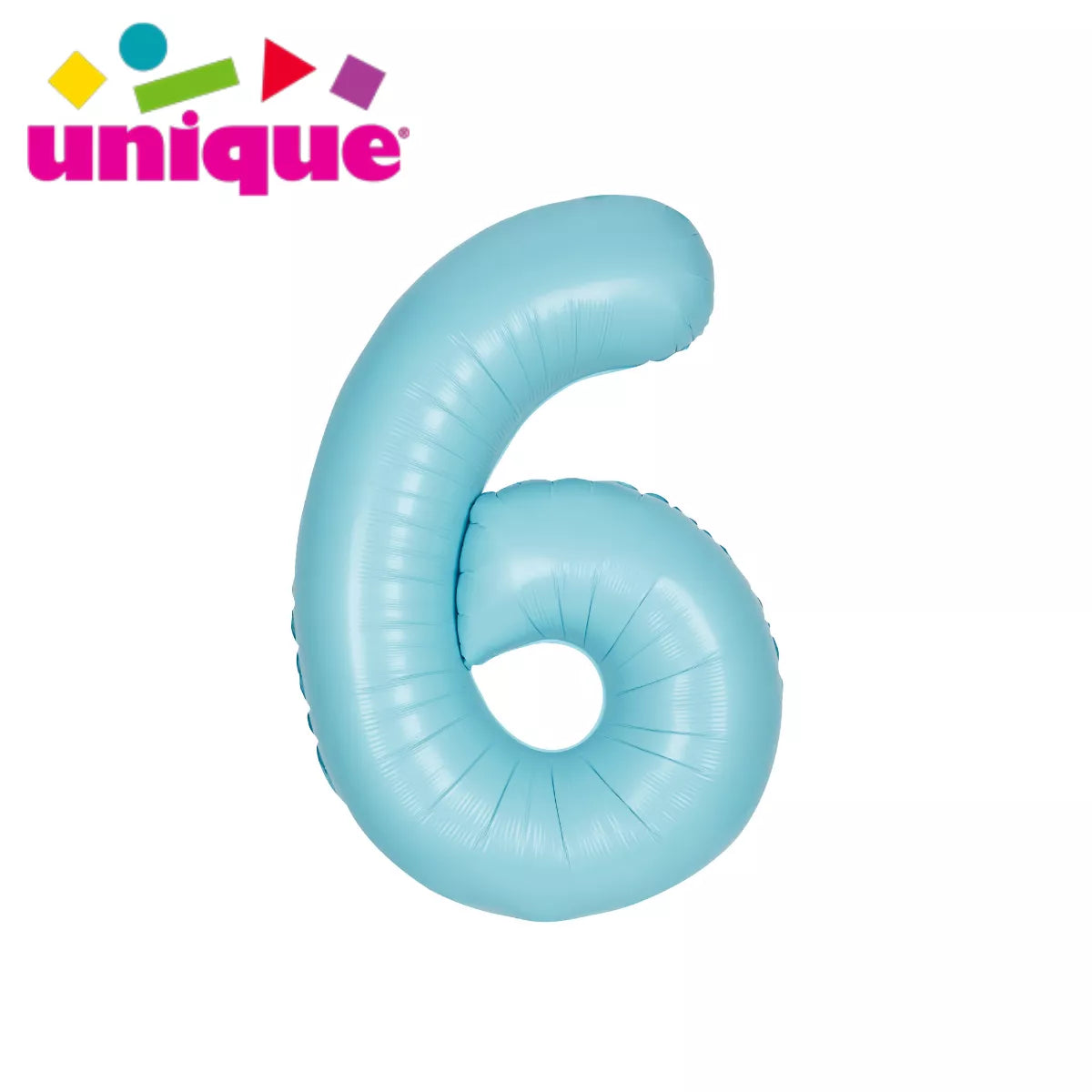 Unique Foil Balloon Matte Blue 34" Number 6