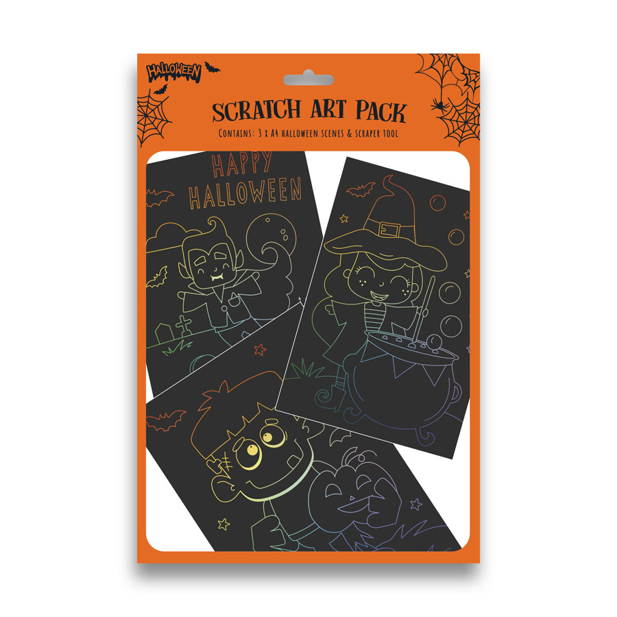 Eurowrap 3 Pack Scratch Art Pack Halloween