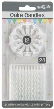 Oaktree 24 Candle/12 Holders White 18.5cm