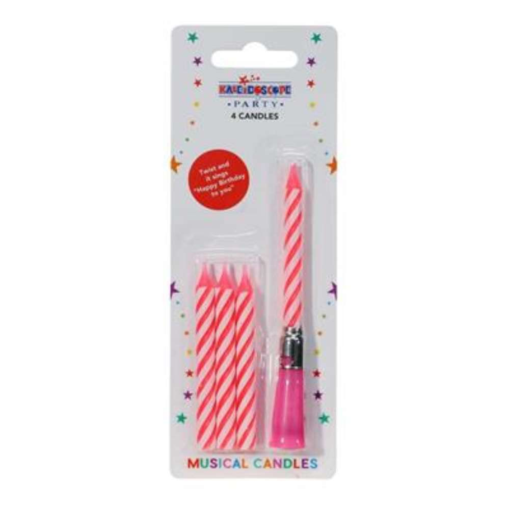 APAC 6 Pack Party Candle Pink Musical