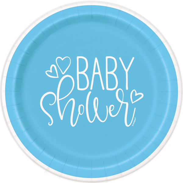Unique 8 Pack Plates Baby Shower Blue 9