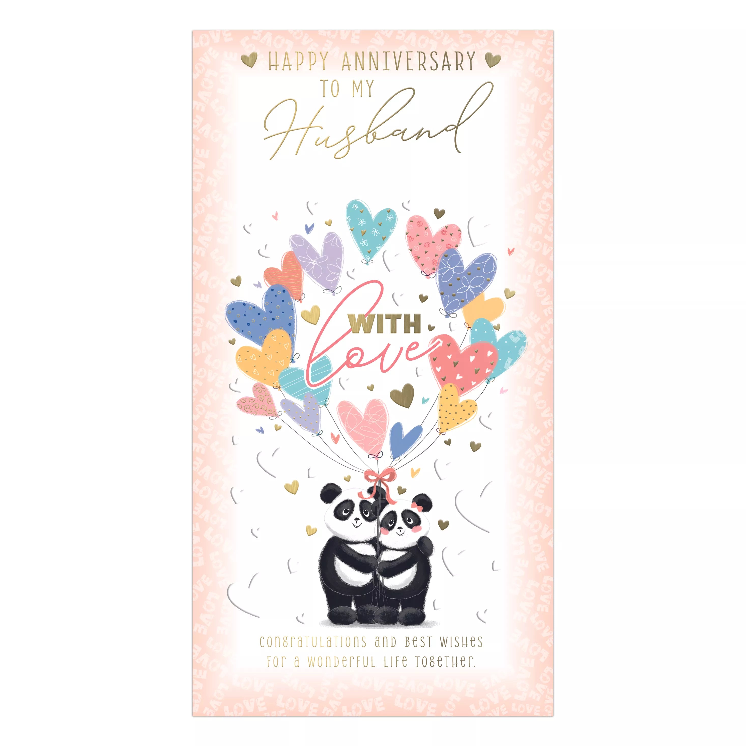 Set of six Prelude C55 Anniversary Husband greeting cards featuring elegant designs for celebrating special occasions.