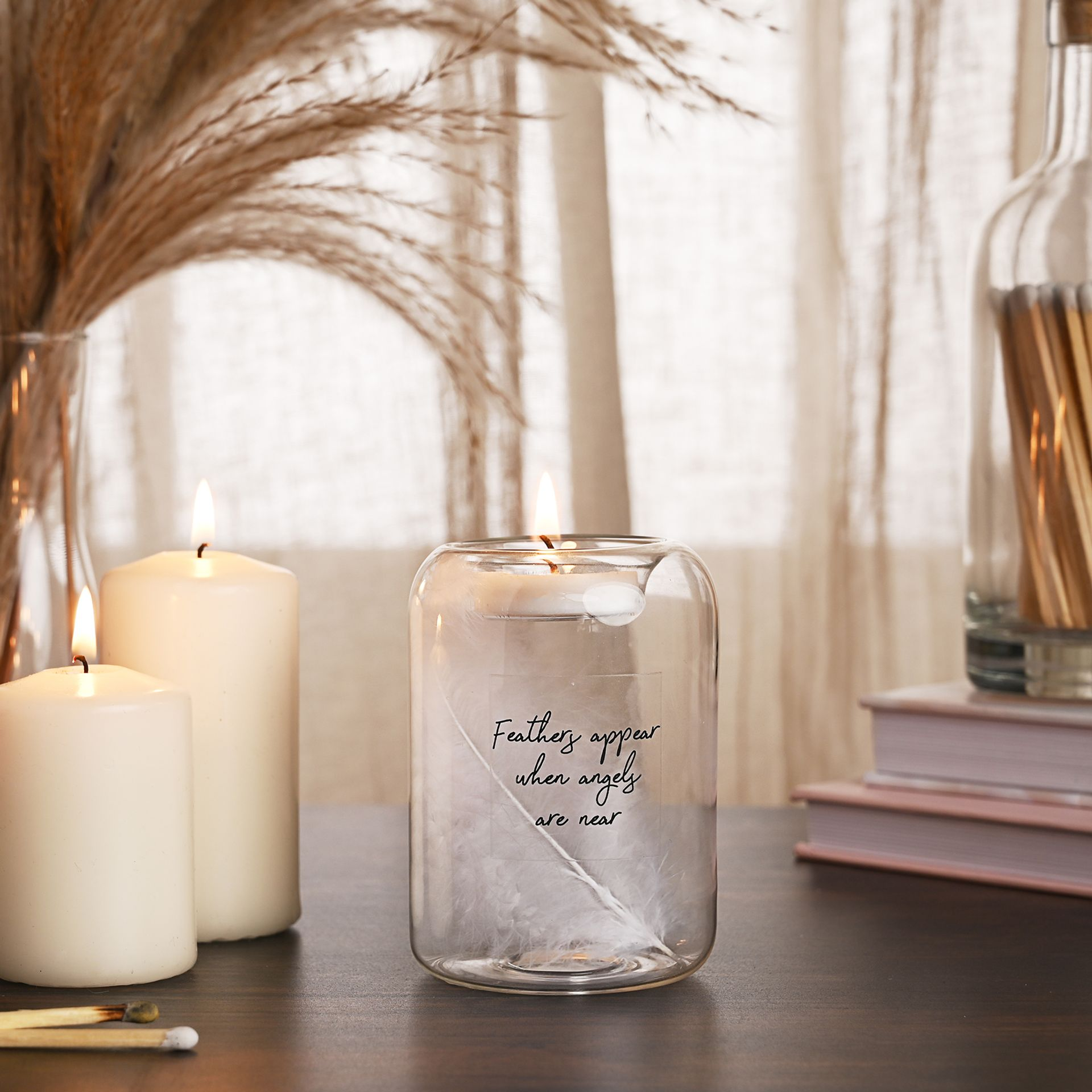 Tea Light Holder Feathers 98x68x66mm