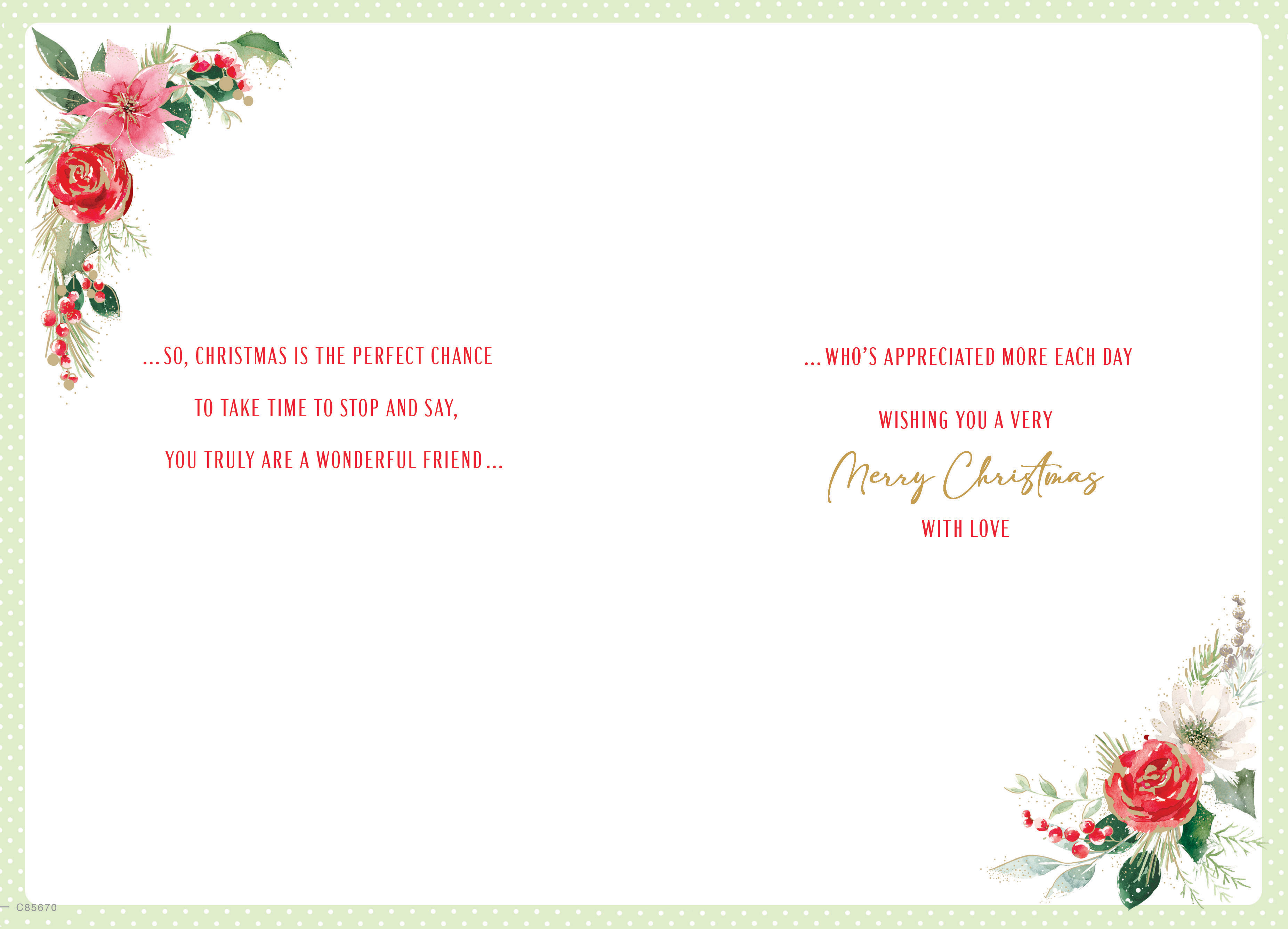 Regal 6 Pack C75 Cards Christmas Friend