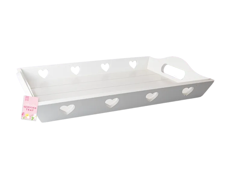 Mother's Day Heart Design Wooden Tray 2pk