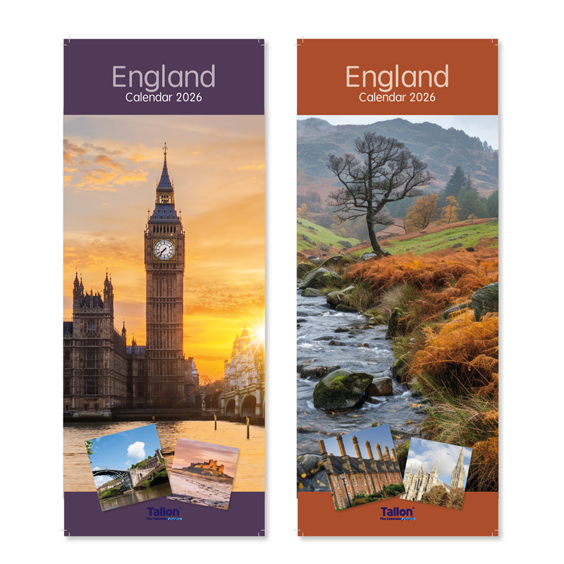 Calendar Super Slim England 2027 24pk